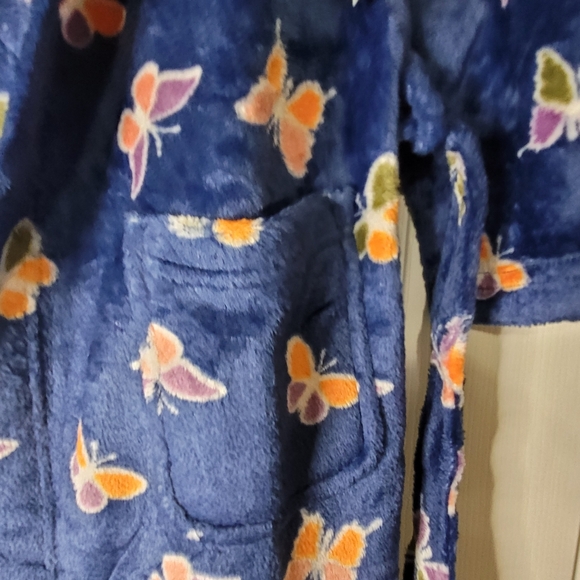 Okie Dokie Toddler Girls Mid Length Long Sleeve Hooded Butterfly Robe Blue 6X - Picture 10 of 11